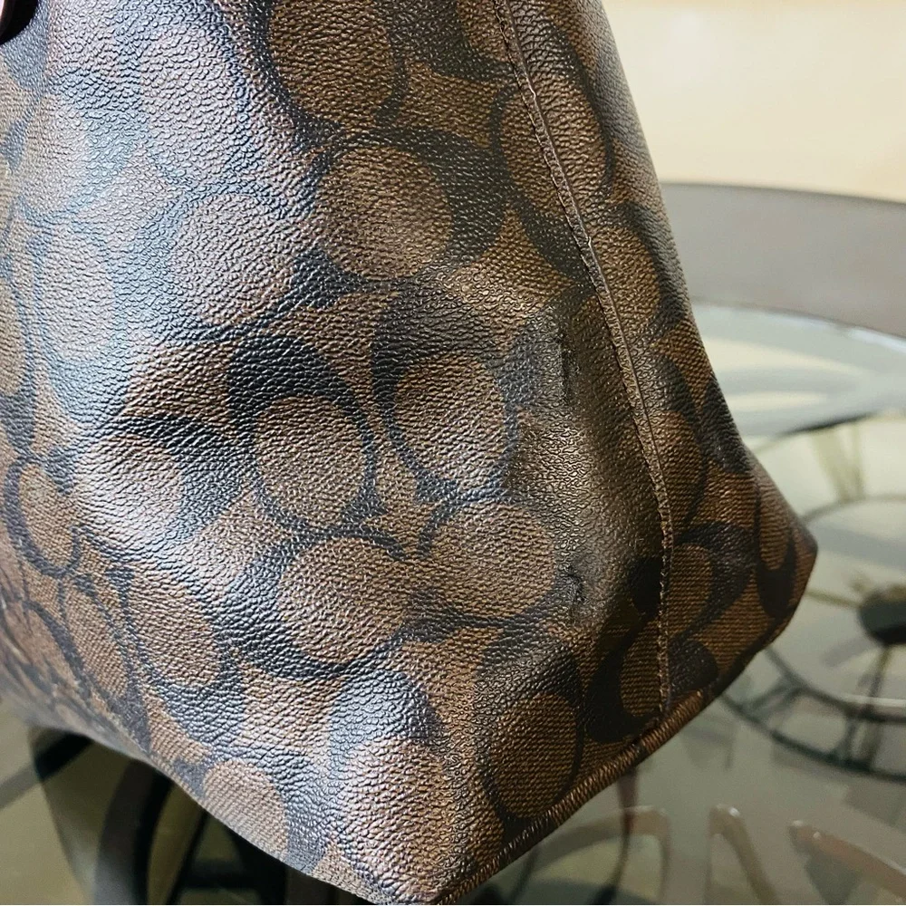 Coach Gallery Tote in Signature Canvas Large Size Brown Bag Women 79609 - Picture 10 of 16